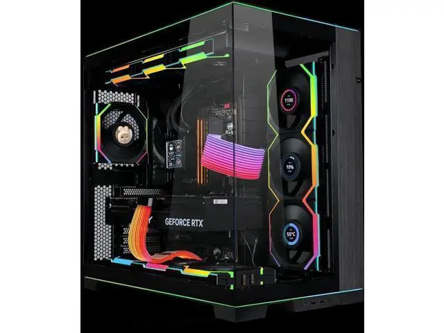 Alt view image 4 of 6 - LIAN-LI STRIMER Wireless 24 Pin and LIAN-LI STRIMER Wireless 12+4pin wide (12 Light Guides) Addressable RGB GPU Power Extension Cable Combo,Included Wireless Transmitter