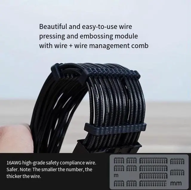 Alt view image 2 of 4 - Jiu Zhou Feng Sheng PQG1000w 1200w powersupply - high wattage gold standard PClE 5.1 model -recommended for RTx 5090D graphics card 1000W