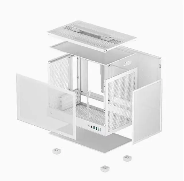 Alt view image 3 of 5 - Jiu Zhou Feng sheng  Ch260 computer case - portable and lizhtweizht, featuring hizh air cooling, laree dmesh on the side for liehttransmission, and a compact design.