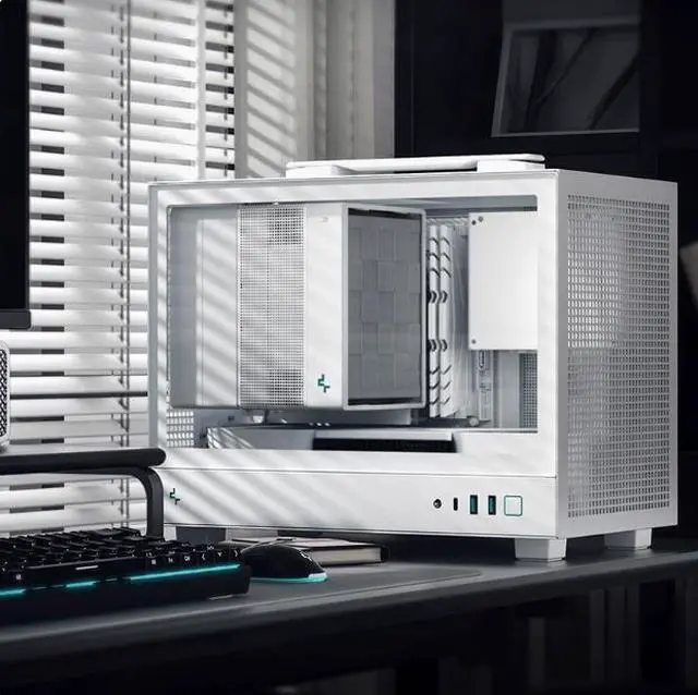 Alt view image 5 of 5 - Jiu Zhou Feng sheng  Ch260 computer case - portable and lizhtweizht, featuring hizh air cooling, laree dmesh on the side for liehttransmission, and a compact design.