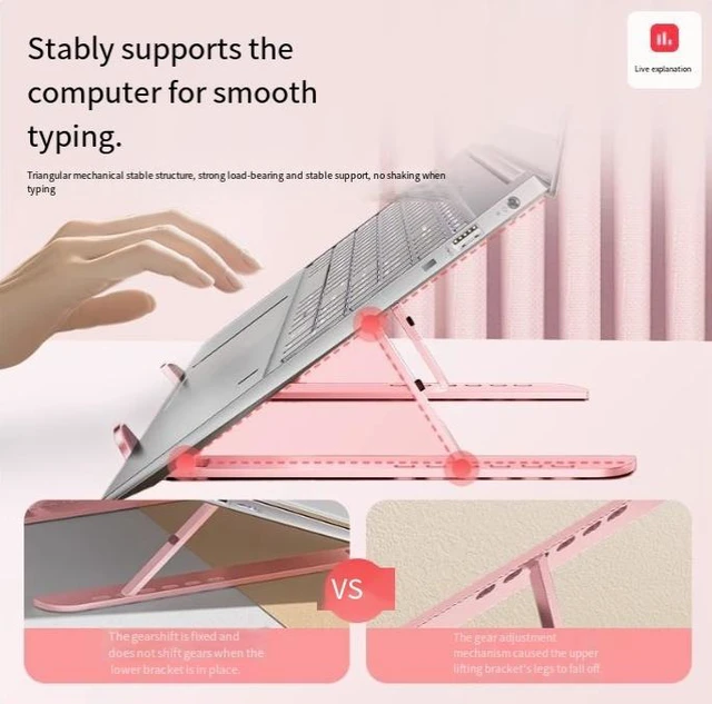 Pink Desktop Computer Stand HP laptop computer stand - aluminum, cute pink heat sink, foldable ...