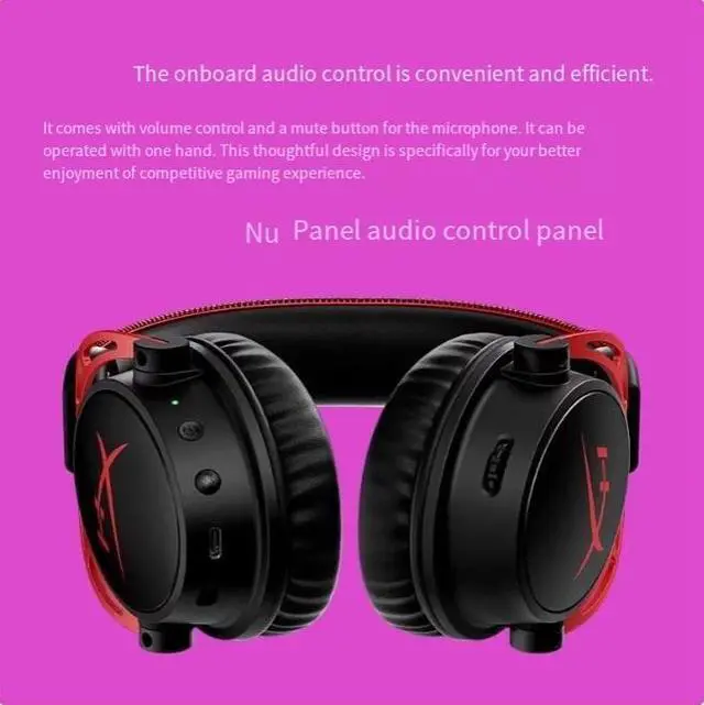 Alt view image 4 of 5 - HyperX Ultra Unknown Cloud Alpha Black and Red Over-Ear Headphones with 7,1 channel Sound System and cs Gaming Headset