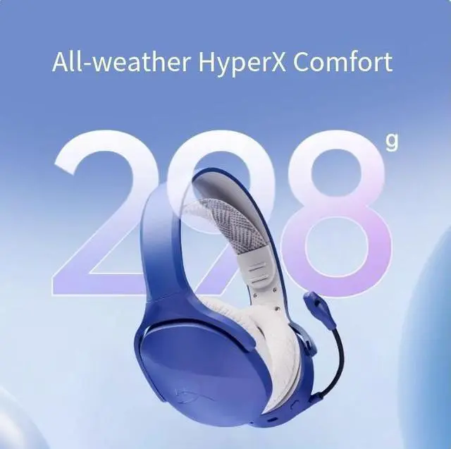 Alt view image 2 of 3 - HyperX Hurricane Wireless Light Edition Over-Ear Bluetooth 2.4G Gaming Headphones Wireless Microphone
