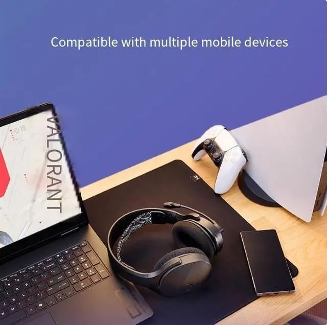 Alt view image 3 of 3 - HyperX Hurricane Wireless Light Edition Over-Ear Bluetooth 2.4G Gaming Headphones Wireless Microphone