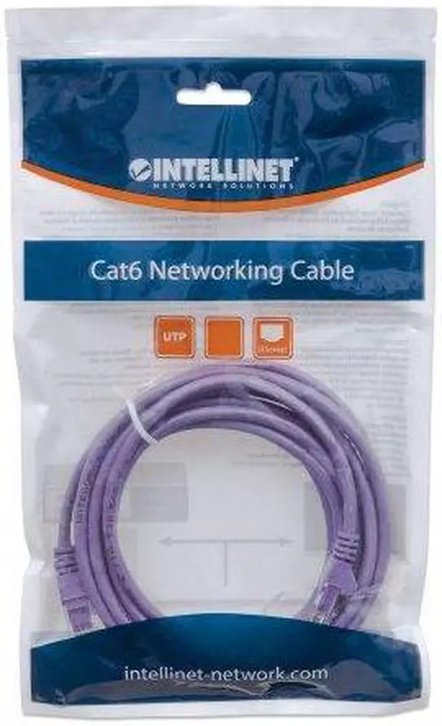 Alt view image 5 of 5 - Intellinet Network Cable, Cat6, UTP, RJ45 Male / RJ45 Male, 5.0 m (14 ft.), Purple