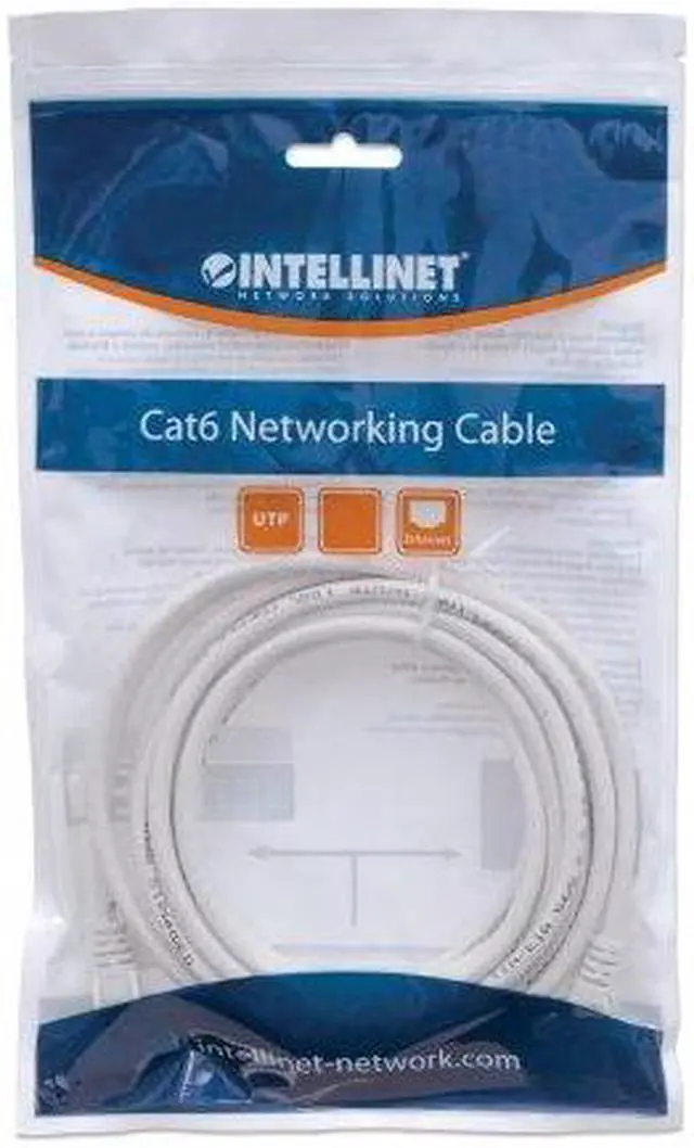 Alt view image 4 of 4 - Intellinet Network Cable, Cat6, UTP, RJ45 Male / RJ45 Male, 10.5 m (35 ft.), White