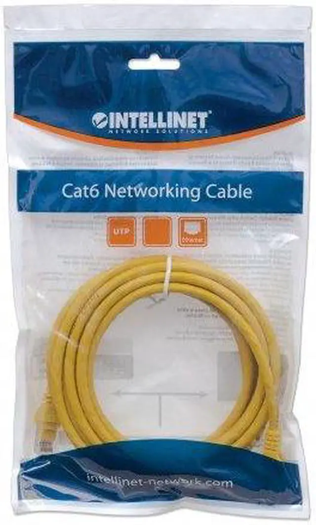 Alt view image 5 of 5 - Intellinet Network Cable, Cat6, UTP, RJ45 Male / RJ45 Male, 10.5 m (35 ft.), Yellow