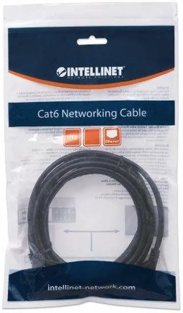 Alt view image 4 of 4 - Intellinet Network Cable, Cat6, UTP, RJ45 Male / RJ45 Male, 22.5 m (75 ft.), Black