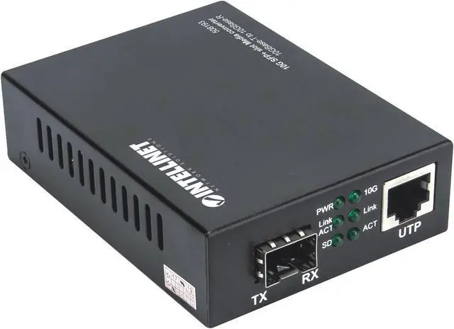 Alt view image 2 of 5 - Intellinet 10GBase-T to 10GBase-R Media Converter, 1 x 10 GB SFP+ Slot, 1 x 10GB RJ45 Port