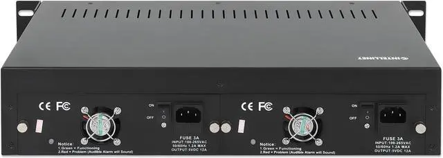 Alt view image 4 of 5 - Intellinet 14-Slot Media Converter Chassis, Includes redundant power supply, 19" rackmountable, 2U