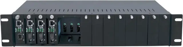 Alt view image 5 of 5 - Intellinet 14-Slot Media Converter Chassis, Includes redundant power supply, 19" rackmountable, 2U