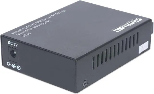 Alt view image 10 of 11 - Intellinet Fast Ethernet Single Mode Media Converter, 10/100Base-TX to 100Base-FX (SC) Single-Mode, Wavelength 1310 nm, 20 km (12.4 mi)