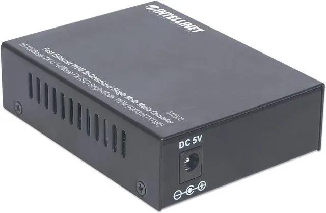 Alt view image 8 of 9 - Intellinet Fast Ethernet WDM Bi-Directional Single Mode Media Converter, 10/100Base-TX to 100Base-FX (SC) Single-Mode, 20 km (12.4 mi.), WDM (RX1310/TX1550)