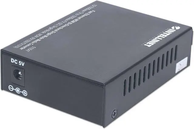 Alt view image 7 of 9 - Intellinet Fast Ethernet WDM Bi-Directional Single Mode Media Converter, 10/100Base-TX to 100Base-FX (SC) Single-Mode, 20 km (12.4 mi.), WDM (RX1550/TX1310)