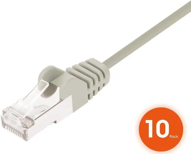 Alt view image 3 of 7 - Intellinet Cat8.1 U/FTP Slim Network Patch Cable, 1.5 ft., Gray, 10-Pack, 40G, 2 GHz, 100% Copper, 30 AWG, RJ45, Stranded, Snag-free, Gold-plated Contacts