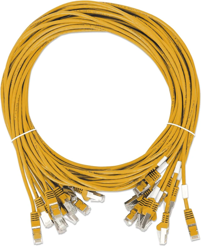 Alt view image 7 of 7 - Intellinet Cat8.1 U/FTP Slim Network Patch Cable, 1.5 ft., Yellow, 10-Pack, 40G, 2 GHz, 100% Copper, 30 AWG, RJ45, Stranded, Snag-free, Gold-plated Contacts