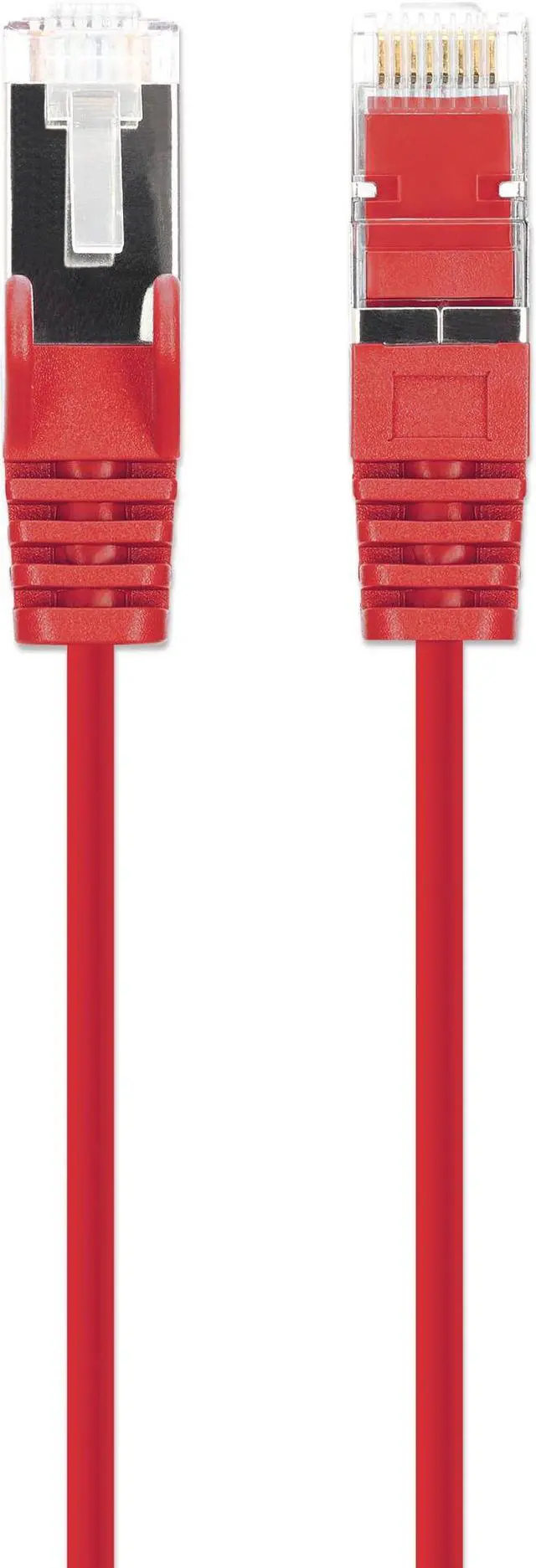 Alt view image 4 of 7 - Intellinet Cat8.1 U/FTP Slim Network Patch Cable, 0.5 ft., Red, 10-Pack, 40G, 2 GHz, 100% Copper, 30 AWG, RJ45, Stranded, Snag-free, Gold-plated Contacts
