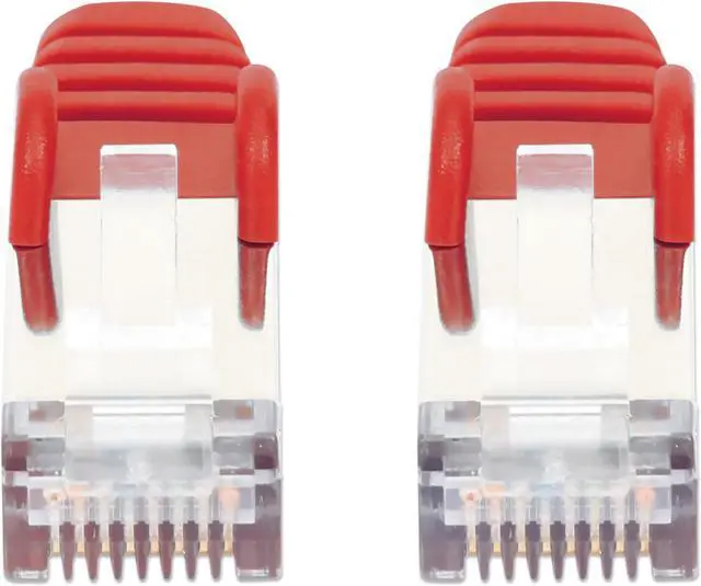 Alt view image 5 of 7 - Intellinet Cat8.1 U/FTP Slim Network Patch Cable, 0.5 ft., Red, 10-Pack, 40G, 2 GHz, 100% Copper, 30 AWG, RJ45, Stranded, Snag-free, Gold-plated Contacts
