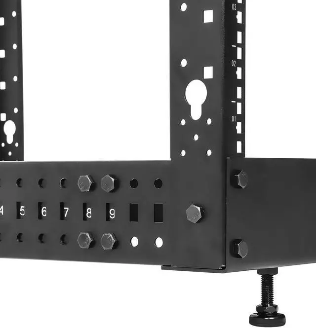 Alt view image 7 of 7 - Intellinet 19" 4-Post Open Frame Network Rack, 45U, Depth-Adjustable 22.2 to 40.4 in. Flat Pack, Can Be Bolted to the Floor, Black RAL 9005