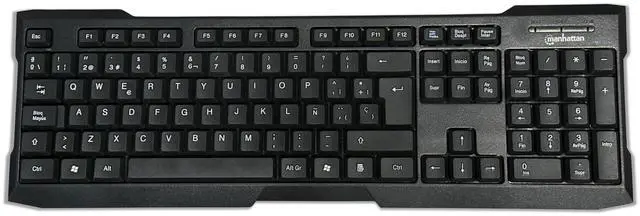 Main image of MANHATTAN Teclado USB Mejorado con Distribución en Español | Escritura Silenciosa, Diseño Ergonómico, Duradero, Compatible con Windows - 181242