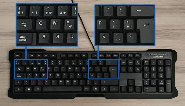 Alt view image 2 of 6 - MANHATTAN Teclado USB Mejorado con Distribución en Español | Escritura Silenciosa, Diseño Ergonómico, Duradero, Compatible con Windows - 181242