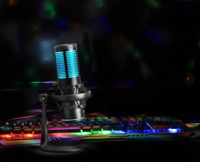 Alt view image 4 of 7 - MANHATTAN RGB USB Gaming Mic, Noise Cancelling Condenser Microphone for PC, PS4, PS5 and Mac, Anti-Vibration Shock Mount, Gaming, Streaming, Podcasts, Twitch, YouTube, Discord - 102674