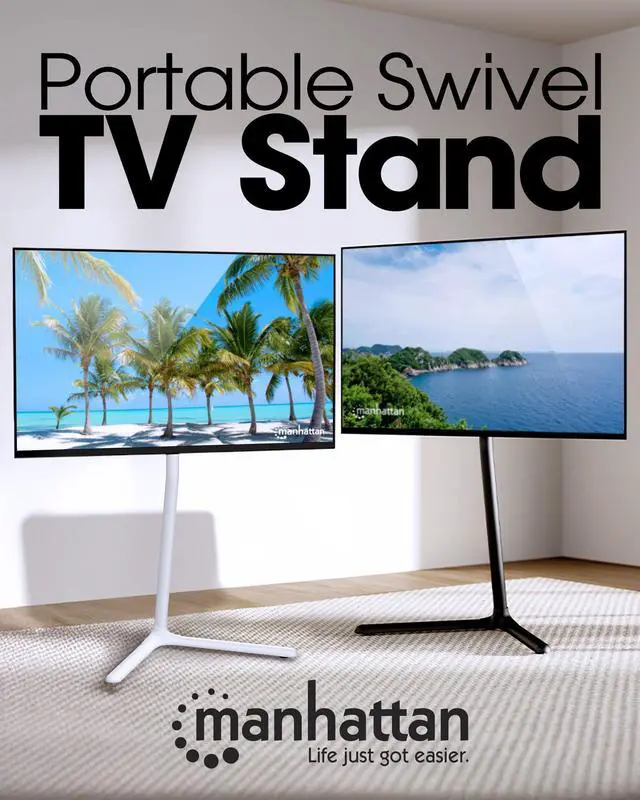 Alt view image 2 of 7 - Portable Height-Adjustable Swivel TV Stand - Stylish, Versatile Mount for 32-70 TVs with Cable Management & Safety Features - 462631