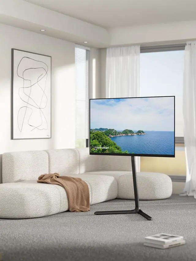 Alt view image 4 of 7 - Portable Height-Adjustable Swivel TV Stand - Stylish, Versatile Mount for 32-70 TVs with Cable Management & Safety Features - 462631