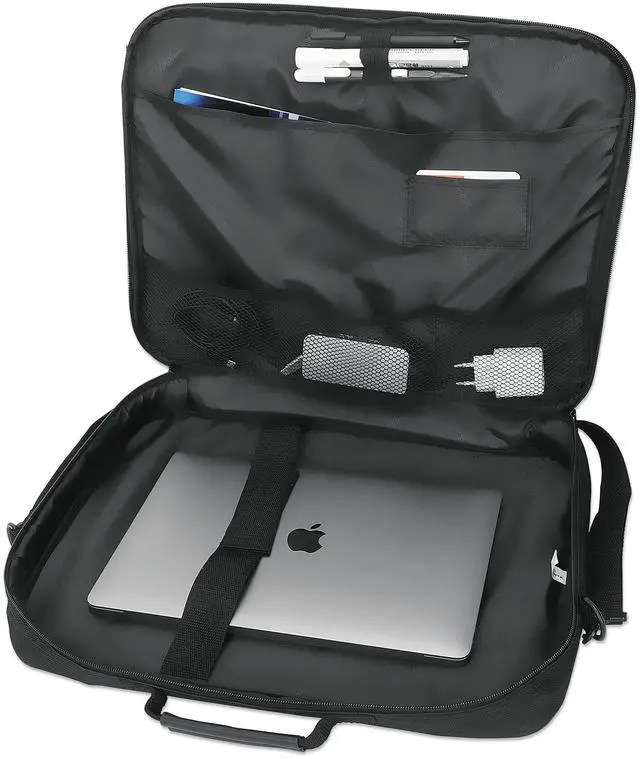 Alt view image 14 of 19 - Manhattan Cambridge Carrying Case (Briefcase) for 17.3" Apple Notebook - Black - Weather Resistant, Spill Resistant, Wear Resistant, Bump Resistant, Scratch Resistant, Anti-slip Shoulder Strap -