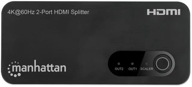 Alt view image 15 of 15 - Manhattan 4K@60Hz 2-Port HDMI Splitter with Downscaling - 3840 ? 2160 - 600 MHzMaximum Video Bandwidth - 1 x HDMI In - 2 x HDMI Out - Plastic