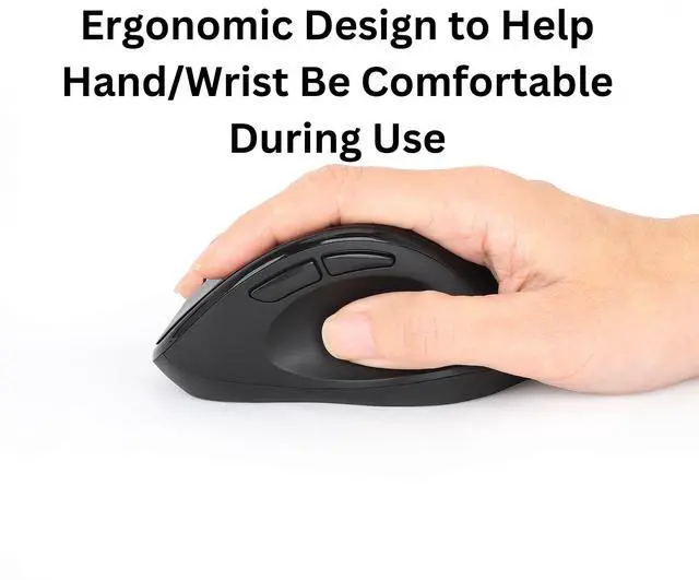 Alt view image 2 of 7 - MANHATTAN Wireless Ergonomic Mouse 2.4 GHz RF, 800/1200/1600 dpi, Six Buttons with Scroll Wheel, USB-A & USB-C 2-in-1 Receiver Dongle for Laptop, Computer, PC - 3 Yr Mfg Warranty 190237