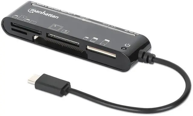 Main image of Manhattan 5 in 1 USB C Multi Card Reader Writer microSD, SD, MS, xD, and CF, 480 Mbps Data Transfer Speed Multiple Adapter Hub - Compatible with Windows & Mac 3 Yr Mfg Warranty - 102681