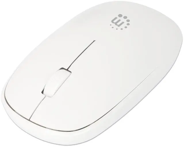 Main image of MANHATTAN Wireless Mouse, 2.4G with USB-A Plug Slim Portable Computer Mouse with Nano Receiver for PC, Laptop, Computer, Notebook (White) - 190329