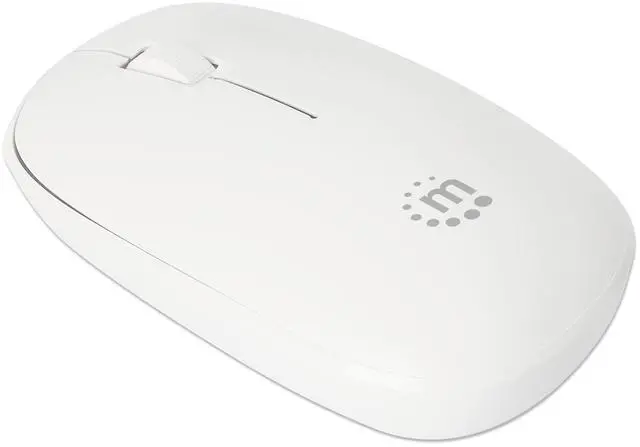 Alt view image 3 of 7 - MANHATTAN Wireless Mouse, 2.4G with USB-A Plug Slim Portable Computer Mouse with Nano Receiver for PC, Laptop, Computer, Notebook (White) - 190329