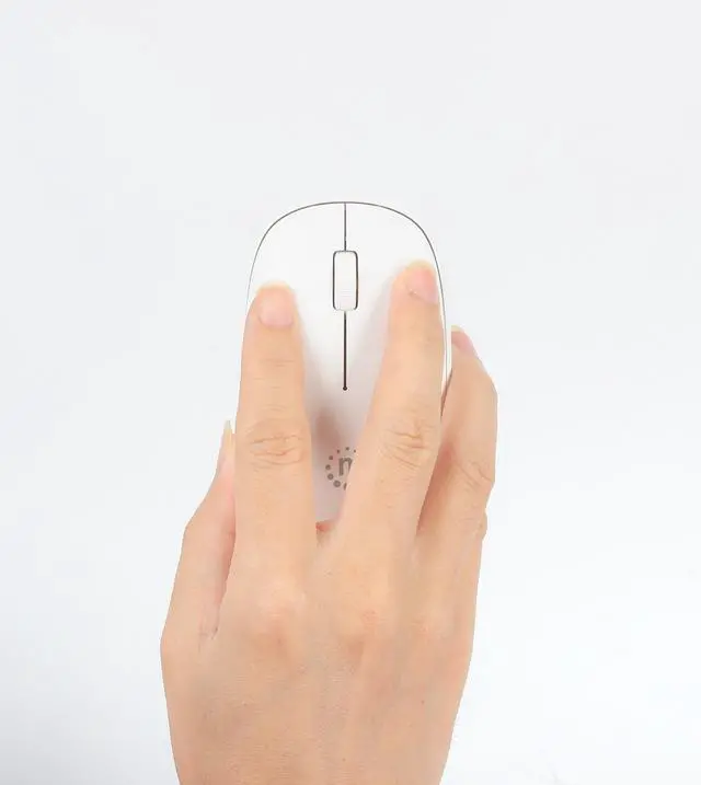 Alt view image 4 of 7 - MANHATTAN Wireless Mouse, 2.4G with USB-A Plug Slim Portable Computer Mouse with Nano Receiver for PC, Laptop, Computer, Notebook (White) - 190329