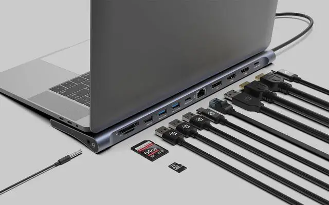 Alt view image 9 of 14 - USB-C DOCK/HUB/READER 10-PORT