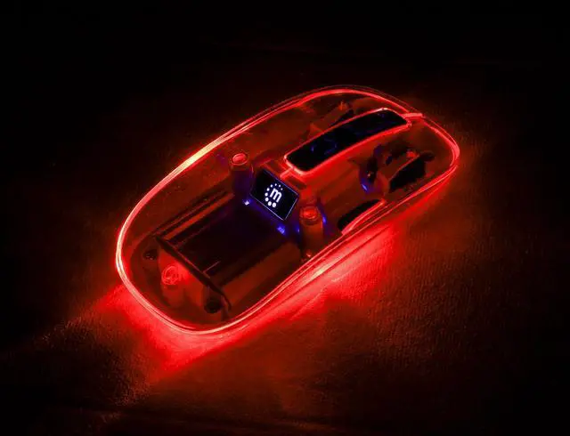 Alt view image 11 of 16 - Manhattan Transparent Rechargeable Wireless USB Mouse - Optical - Wireless - 33 ft - Radio Frequency - 2.40 GHz - Rechargeable - White - USB Type A - 1600 dpi - Scroll Wheel - 4 Button(s) - Symmetrica