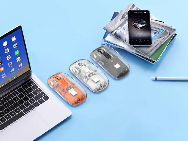 Alt view image 13 of 16 - Manhattan Transparent Rechargeable Wireless USB Mouse - Optical - Wireless - 33 ft - Radio Frequency - 2.40 GHz - Rechargeable - White - USB Type A - 1600 dpi - Scroll Wheel - 4 Button(s) - Symmetrica