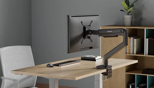 Alt view image 10 of 14 - Manhattan Heavy-Duty Aluminum Mechanical Spring Single Monitor Desk Mount Holds One 17" to 49" Monitor up to 20 kg (44 lbs.), Black