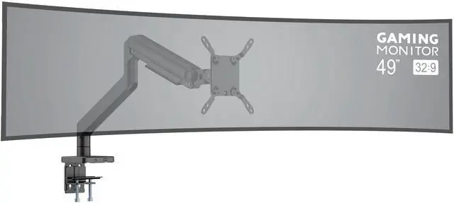 Alt view image 8 of 14 - Manhattan Heavy-Duty Aluminum Mechanical Spring Single Monitor Desk Mount Holds One 17" to 49" Monitor up to 20 kg (44 lbs.), Black