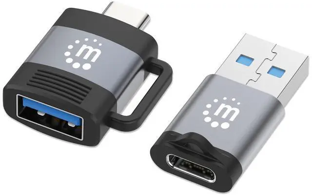 Alt view image 15 of 20 - Manhattan 2-Piece Set: USB-C to USB-A & USB-A to USB-C Adapters - 1 x 24-pin USB 3.2 (Gen1) Type C - Male, 1 x 9-Pin USB 3.2 (Gen1) Type A - Female - 1 x 24-pin USB 3.2 (Gen1) Type C - Female, 1 x