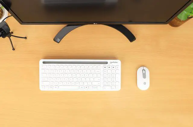 Alt view image 2 of 7 - MANHATTAN Wireless Keyboard and Mouse Set Bluetooth & 2.4 GHz for Multi-Device Switching Wireless Keyboard Mouse, Cordless Keyboard and Mouse Combo, Computer Keyboard Wireless with Mouse - 180580