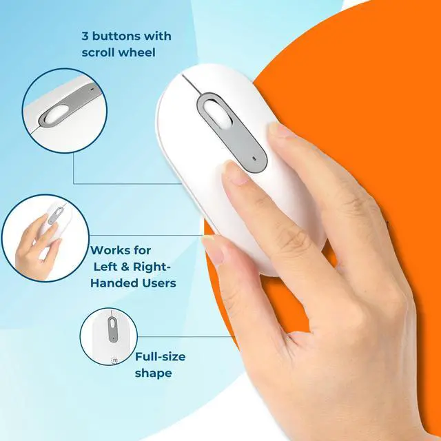 Alt view image 6 of 7 - MANHATTAN Wireless Keyboard and Mouse Set Bluetooth & 2.4 GHz for Multi-Device Switching Wireless Keyboard Mouse, Cordless Keyboard and Mouse Combo, Computer Keyboard Wireless with Mouse - 180580