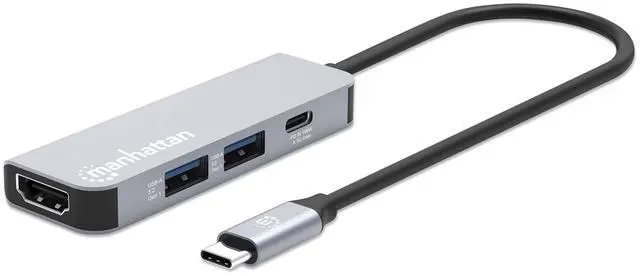 Main image of Manhattan USB-C PD 4-in-1 Docking Station: Transform Devices with 4K HDMI, 100W Charging, and USB-A Ports for Laptops, Tablets, and Phones - 190428