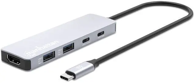 Main image of Manhattan 5-in-1 USB-C Docking Station: 4K HDMI, 100W PD Charging & Multiport Hub for Laptops, Tablets & Phones - 190411
