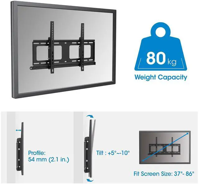 Alt view image 2 of 7 - Manhattan Outdoor Anti-Theft Tilting TV Wall Mount for 37-86 Inch Displays, Weatherproof & Secure for Patios & Poolside, Flexible Viewing Angles - 462143