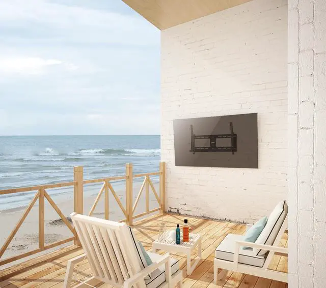 Alt view image 4 of 7 - Manhattan Outdoor Anti-Theft Tilting TV Wall Mount for 37-86 Inch Displays, Weatherproof & Secure for Patios & Poolside, Flexible Viewing Angles - 462143