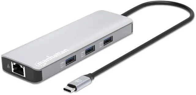 Main image of Manhattan 9-in-1 USB-C PD Docking Station: HDMI 4K, Ethernet, 100W Charging, USB-A, Card Reader Elevate Your Connectivity with Plug-and-Play Simplicity - 190435