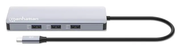 Alt view image 4 of 7 - Manhattan 9-in-1 USB-C PD Docking Station: HDMI 4K, Ethernet, 100W Charging, USB-A, Card Reader Elevate Your Connectivity with Plug-and-Play Simplicity - 190435