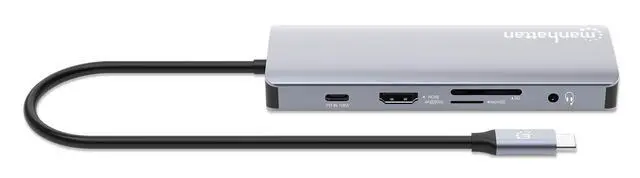 Alt view image 6 of 7 - Manhattan 9-in-1 USB-C PD Docking Station: HDMI 4K, Ethernet, 100W Charging, USB-A, Card Reader Elevate Your Connectivity with Plug-and-Play Simplicity - 190435